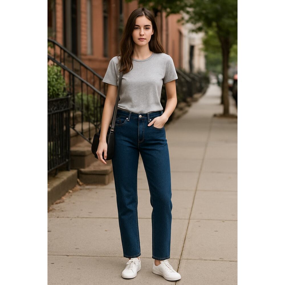 Dark Wash Denim Jeans Straight Leg by Nocturne MSRP $155 - Picture 12 of 13